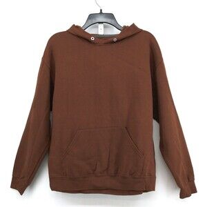 Womens Sweatshirt Size Medium Brown Pullover Hoodie with Front Pockets